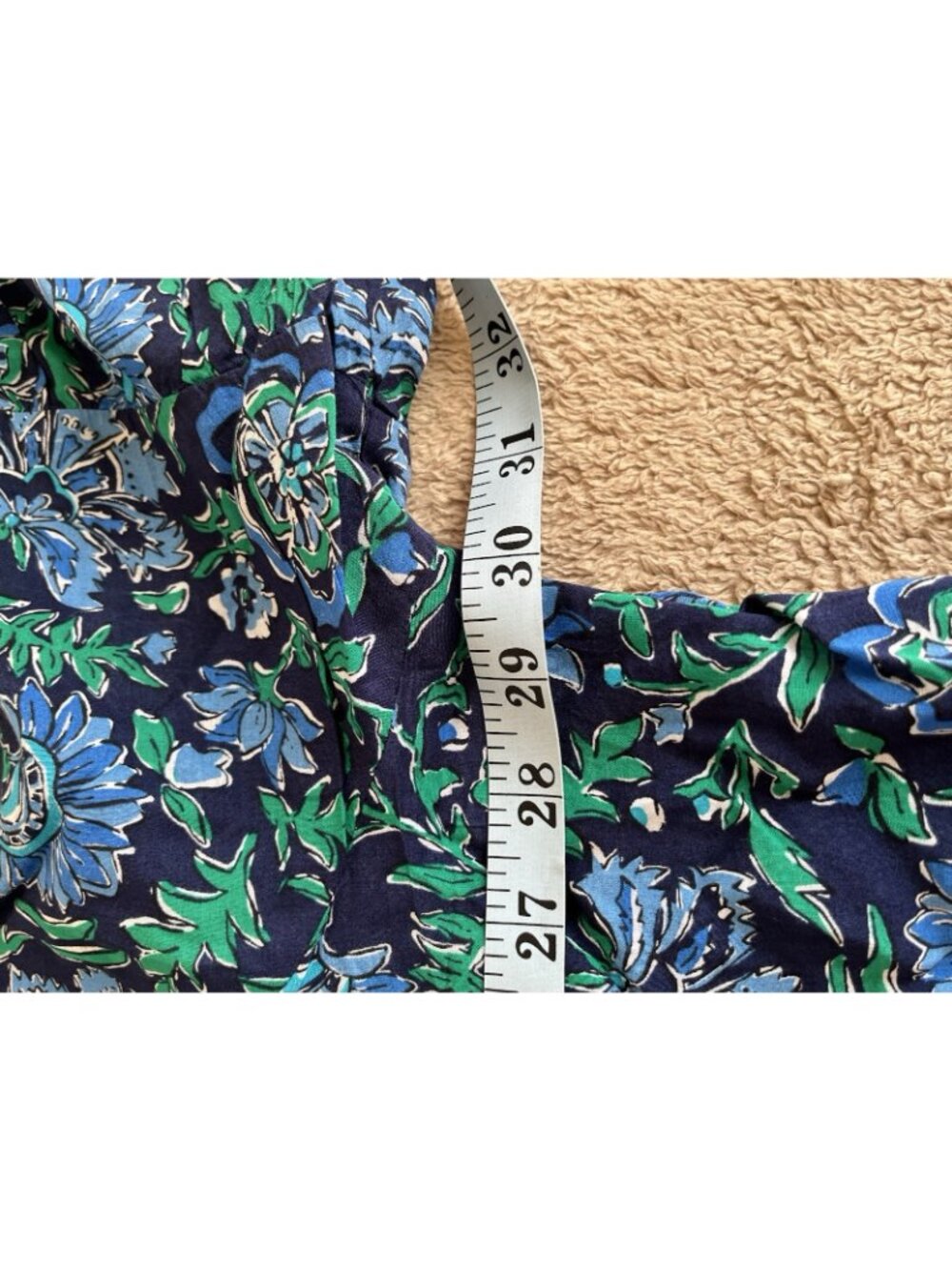 Vineyard Vines Floral Pleated Top Blue Green 3X NWT Boho - Picture 13 of 16